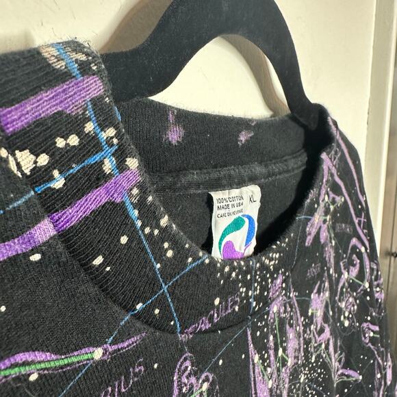 Liquid Blue Vintage 1993 Constellations Print Zodiac Graphic Tee Size XL Space - Picture 4 of 14